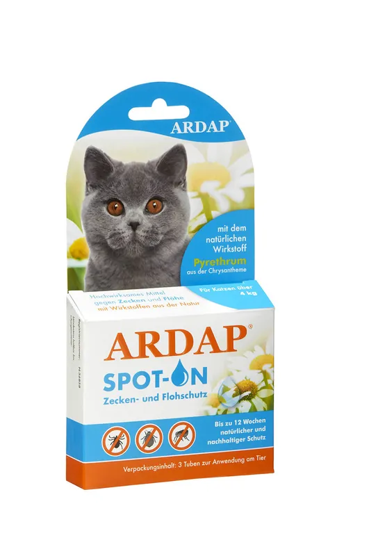 ARDAP Spot-on gegen Ungeziefer 3 x 0,8 ml für Katzen über 4kg Neue Ware
