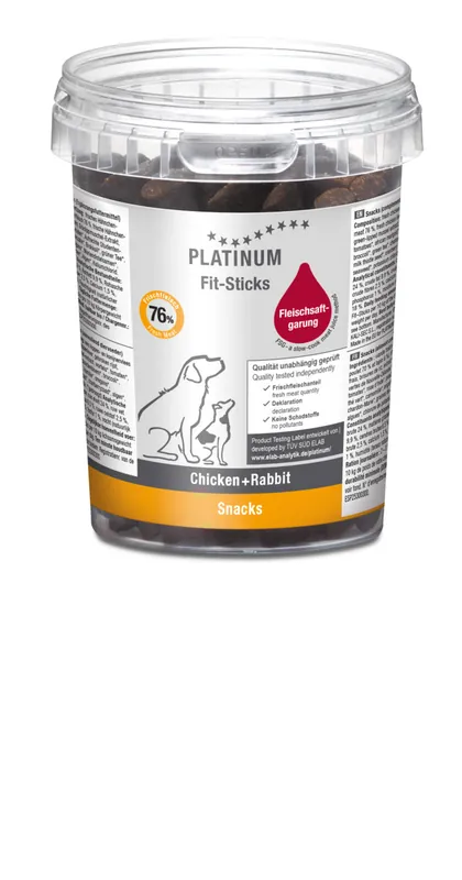 Sparpaket 2 x 300 g Platinum Fit-Sticks Chicken & Rabbit Hunde Snack Beliebt