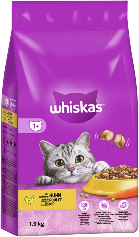Whiskas Trocken 1+ mit Huhn 1,9 kg Knallerangebot