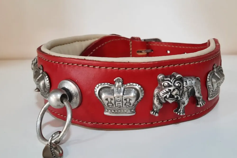 MALUCCHI Bulldoggen Halsband Royal Rot M 60 cm Schnäppchen