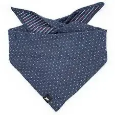 Abverkauf DUFTMARKE Hundehalstuch Dots & Stripes Jeans Blau M