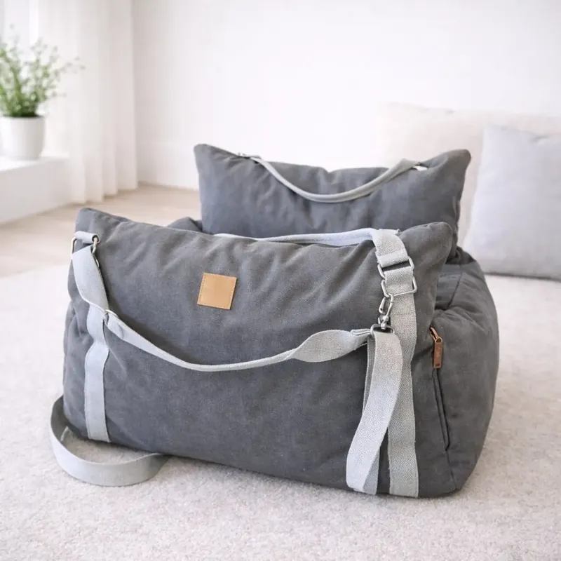 hundewerk Hundeautositz und Reisebett Denim Grau big Letzte Chance